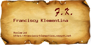 Franciscy Klementina névjegykártya