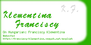 klementina franciscy business card